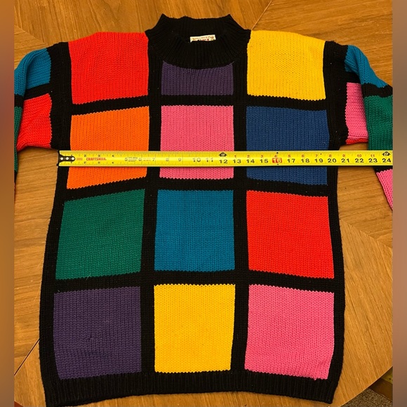 Vintage 80s Colorblock Sweater - Picture 10 of 11
